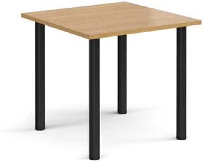 Office Monster | Dams Rectangular black radial leg meeting table 800mm x 800mm - oak Dams Rectangular black radial leg meeting table 800mm x 800mm - oak