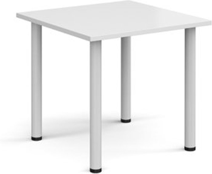 Office Monster | Dams Rectangular white radial leg meeting table 800mm x 800mm - white Dams Rectangular white radial leg meeting table 800mm x 800mm - white