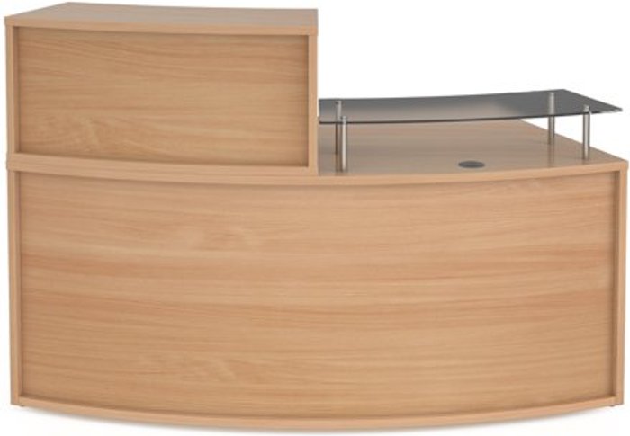 Office Monster | Denver Denver medium curved complete reception unit - beech Denver Denver medium curved complete reception unit - beech