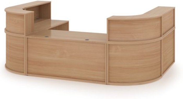 Office Monster | Denver Denver extra large U-shaped complete reception unit - beech Denver Denver extra large U-shaped complete reception unit - beech