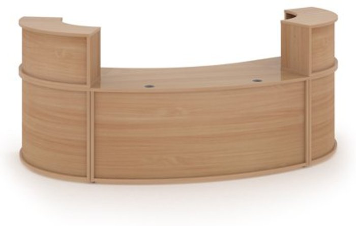 Office Monster | Denver Denver large curved complete reception unit - beech Denver Denver large curved complete reception unit - beech