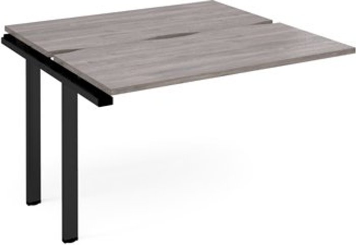 Office Monster | Adapt Adapt add on unit single 1200mm x 1200mm - black frame, grey oak top Adapt Adapt add on unit single 1200mm x 1200mm - black frame, grey oak top