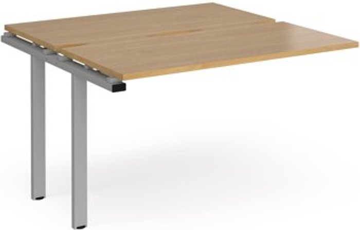 Office Monster | Adapt Bench Desk | Add On 2 Person Rectangular Desks 1200mm | Oak Tops With Silver Frames | 1200mm Depth | Adapt Adapt Bench Desk | Add On 2 Person Rectangular Desks 1200mm | Oak Tops With Silver Frames | 1200mm Depth | Adapt