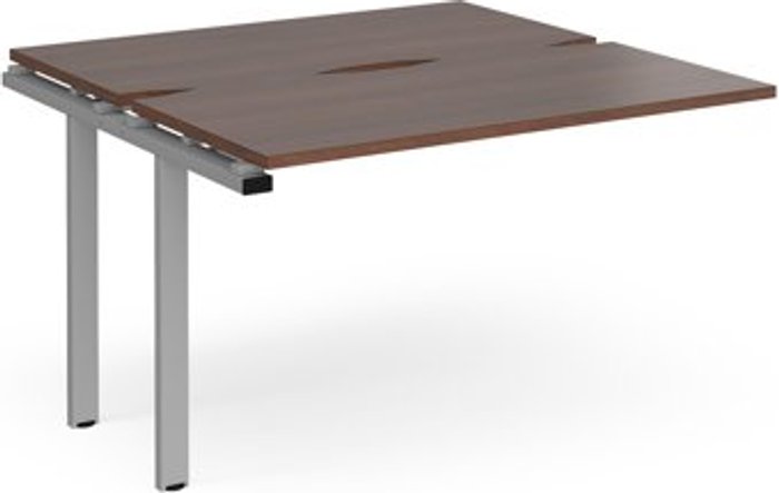 Office Monster | Adapt Bench Desk | Add On 2 Person Rectangular Desks 1200mm | Walnut Tops With Silver Frames | 1200mm Depth | Adapt Adapt Bench Desk | Add On 2 Person Rectangular Desks 1200mm | Walnut Tops With Silver Frames | 1200mm Depth | Adapt