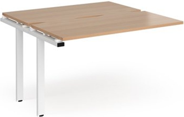 Office Monster | Adapt Bench Desk | Add On 2 Person Rectangular Desks 1200mm | Beech Tops With White Frames | 1200mm Depth | Adapt Adapt Bench Desk | Add On 2 Person Rectangular Desks 1200mm | Beech Tops With White Frames | 1200mm Depth | Adapt