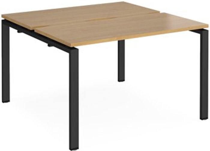 Office Monster | Adapt Bench Desk | 2 Person Rectangular Desks 1200mm | Oak Tops With Black Frames | 1200mm Depth | Adapt Adapt Bench Desk | 2 Person Rectangular Desks 1200mm | Oak Tops With Black Frames | 1200mm Depth | Adapt