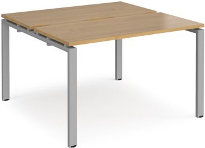 Office Monster | Adapt Bench Desk | 2 Person Rectangular Desks 1200mm | Oak Tops With White Frames | 1200mm Depth | Adapt E1212-S-O Adapt Bench Desk | 2 Person Rectangular Desks 1200mm | Oak Tops With White Frames | 1200mm Depth | Adapt E1212-S-O