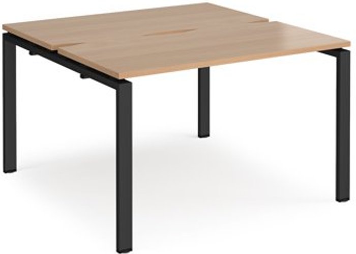 Office Monster | Adapt Bench Desk | 2 Person Starter Starter Rectangular Desks 1200mm | Beech Tops With Black Frames | 1200mm Depth | Adapt Adapt Bench Desk | 2 Person Starter Starter Rectangular Desks 1200mm | Beech Tops With Black Frames | 1200mm Depth | Adapt