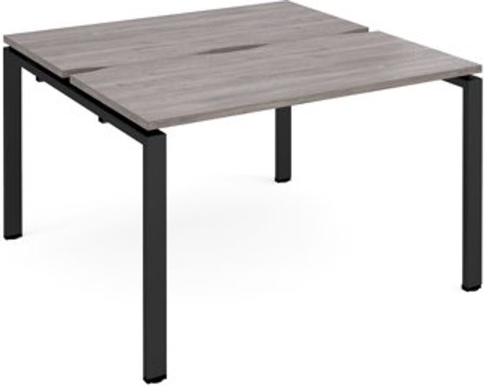 Office Monster | Adapt Adapt starter units back to back 1200mm x 1200mm - black frame, grey oak top Adapt Adapt starter units back to back 1200mm x 1200mm - black frame, grey oak top