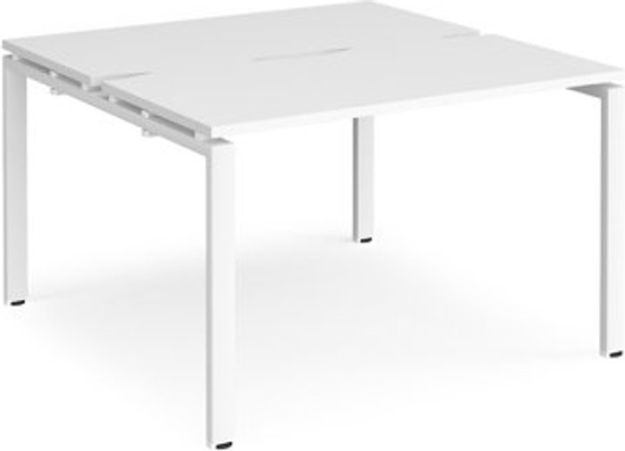 Office Monster | Adapt Bench Desk | 2 Person Starter Rectangular Desks 1200mm | White Tops With White Frames | 1200mm Depth | Adapt Adapt Bench Desk | 2 Person Starter Rectangular Desks 1200mm | White Tops With White Frames | 1200mm Depth | Adapt