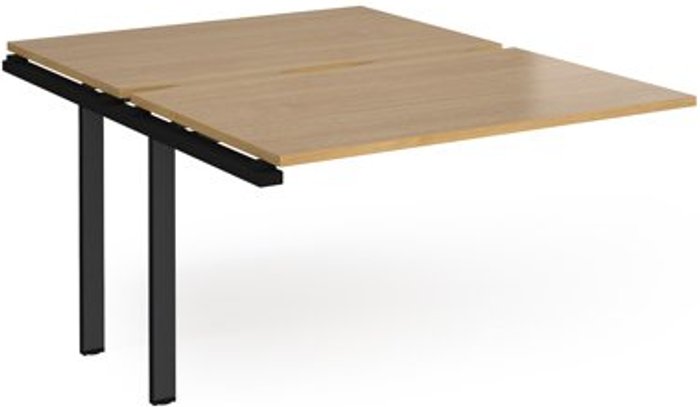 Office Monster | Adapt Bench Desk | Add On 2 Person Rectangular Desks 1200mm | Oak Tops With Black Frames | 1600mm Depth | Adapt Adapt Bench Desk | Add On 2 Person Rectangular Desks 1200mm | Oak Tops With Black Frames | 1600mm Depth | Adapt