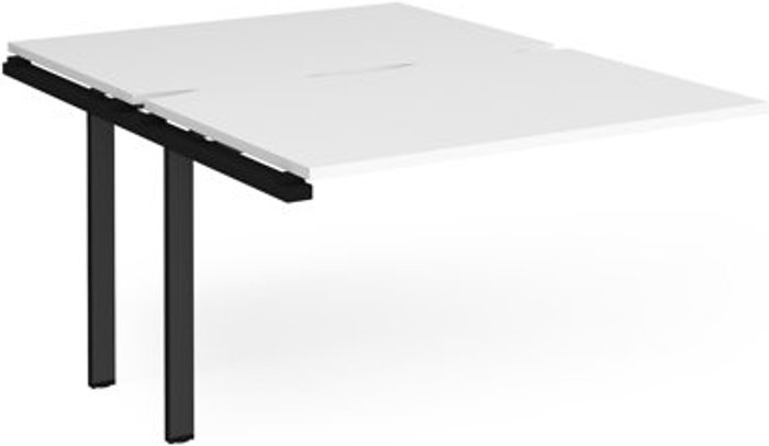Office Monster | Adapt Bench Desk | Add On 2 Person Rectangular Desks 1200mm | White Tops With Black Frames | 1600mm Depth | Adapt Adapt Bench Desk | Add On 2 Person Rectangular Desks 1200mm | White Tops With Black Frames | 1600mm Depth | Adapt