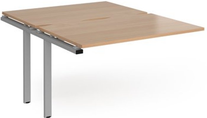 Office Monster | Adapt Bench Desk | Add On 2 Person Rectangular Desks 1200mm | Beech Tops With Silver Frames | 1600mm Depth | Adapt Adapt Bench Desk | Add On 2 Person Rectangular Desks 1200mm | Beech Tops With Silver Frames | 1600mm Depth | Adapt