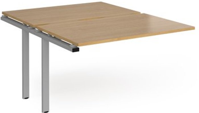 Office Monster | Adapt Bench Desk | Add On 2 Person Rectangular Desks 1200mm | Oak Tops With Silver Frames | 1600mm Depth | Adapt Adapt Bench Desk | Add On 2 Person Rectangular Desks 1200mm | Oak Tops With Silver Frames | 1600mm Depth | Adapt