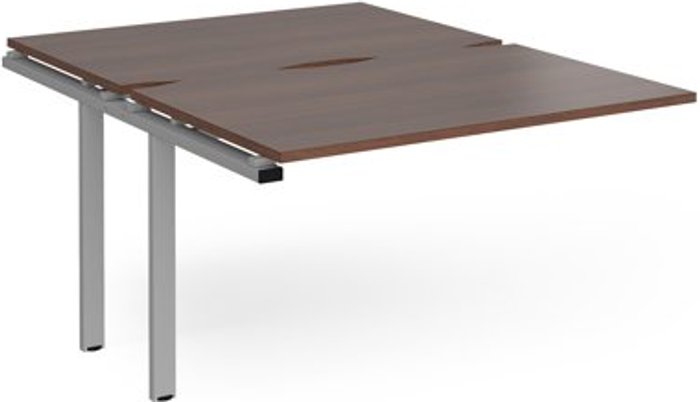 Office Monster | Adapt Bench Desk | Add On 2 Person Rectangular Desks 1200mm | Walnut Tops With Silver Frames | 1600mm Depth | Adapt Adapt Bench Desk | Add On 2 Person Rectangular Desks 1200mm | Walnut Tops With Silver Frames | 1600mm Depth | Adapt