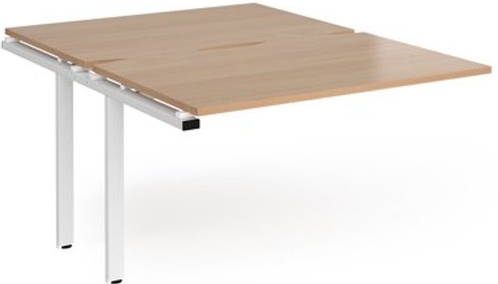 Office Monster | Adapt Bench Desk | Add On 2 Person Rectangular Desks 1200mm | Beech Tops With White Frames | 1600mm Depth | Adapt Adapt Bench Desk | Add On 2 Person Rectangular Desks 1200mm | Beech Tops With White Frames | 1600mm Depth | Adapt