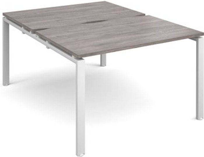 Office Monster | Adapt Adapt starter units back to back 1200mm x 1600mm - white frame, grey oak top Adapt Adapt starter units back to back 1200mm x 1600mm - white frame, grey oak top