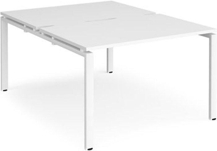 Office Monster | Adapt Bench Desk | 2 Person Rectangular Desks 1200mm | White Tops With White Frames | 1600mm Depth | Adapt Adapt Bench Desk | 2 Person Rectangular Desks 1200mm | White Tops With White Frames | 1600mm Depth | Adapt