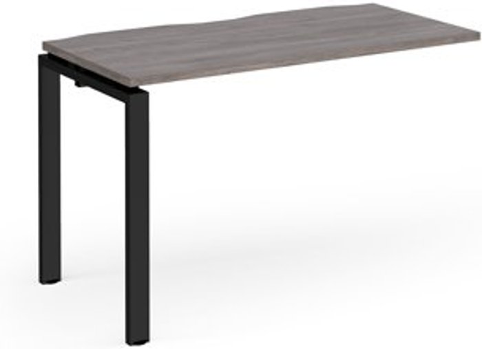 Office Monster | Adapt Adapt add on unit single 1200mm x 600mm - black frame, grey oak top Adapt Adapt add on unit single 1200mm x 600mm - black frame, grey oak top