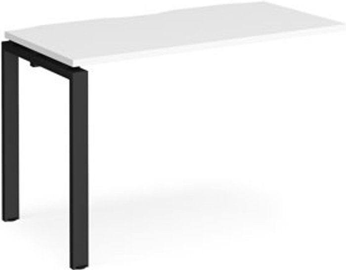 Office Monster | Adapt Bench Desk | Add On Rectangular Desk 1200mm | White Tops With Black Frames | 600mm Depth | Adapt Adapt Bench Desk | Add On Rectangular Desk 1200mm | White Tops With Black Frames | 600mm Depth | Adapt