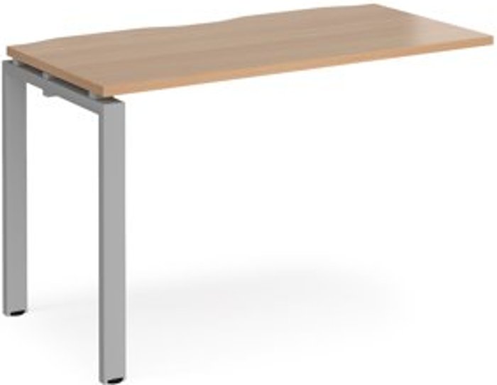 Office Monster | Adapt Bench Desk | Add On Rectangular Desk 1200mm | Beech Tops With Silver Frames | 600mm Depth | Adapt Adapt Bench Desk | Add On Rectangular Desk 1200mm | Beech Tops With Silver Frames | 600mm Depth | Adapt
