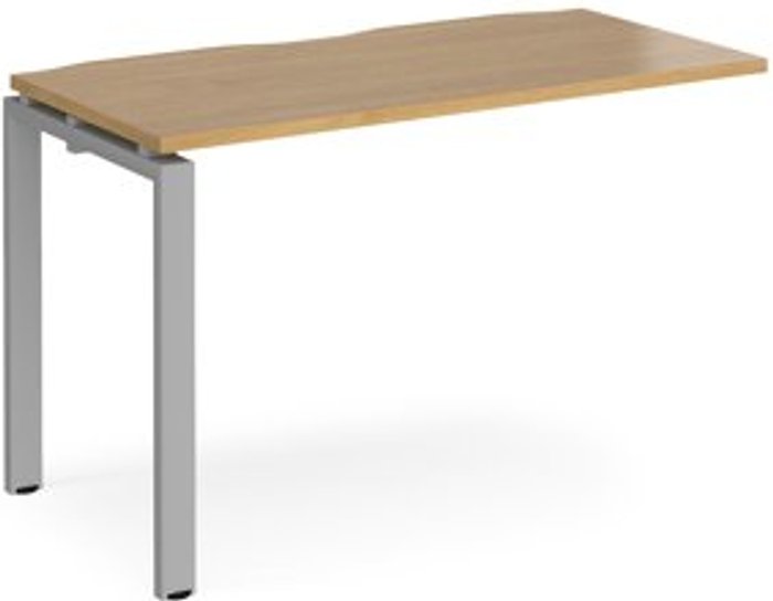 Office Monster | Adapt Bench Desk | Add On Rectangular Desk 1200mm | Oak Tops With Silver Frames | 600mm Depth | Adapt Adapt Bench Desk | Add On Rectangular Desk 1200mm | Oak Tops With Silver Frames | 600mm Depth | Adapt
