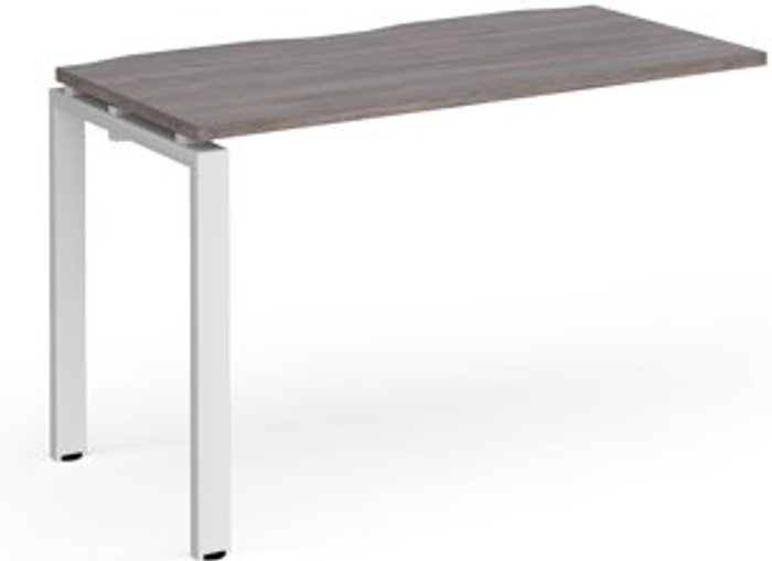 Office Monster | Adapt Adapt add on unit single 1200mm x 600mm - white frame, grey oak top Adapt Adapt add on unit single 1200mm x 600mm - white frame, grey oak top