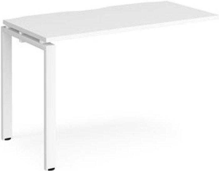 Office Monster | Adapt Bench Desk | Add On Rectangular Desk 1200mm | White Tops With White Frames | 600mm Depth | Adapt Adapt Bench Desk | Add On Rectangular Desk 1200mm | White Tops With White Frames | 600mm Depth | Adapt