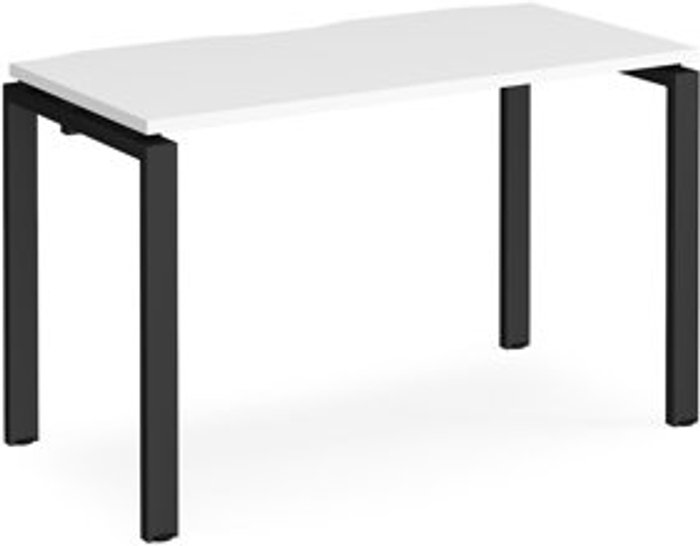 Office Monster | Adapt Bench Desk | Single Person Rectangular Desk 1200mm | White Tops With Black Frames | 600mm Depth | Adapt Adapt Bench Desk | Single Person Rectangular Desk 1200mm | White Tops With Black Frames | 600mm Depth | Adapt