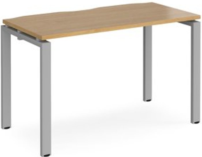 Office Monster | Adapt Bench Desk | Single Person Rectangular Desk 1200mm | Oak Tops With Silver Frames | 600mm Depth | Adapt Adapt Bench Desk | Single Person Rectangular Desk 1200mm | Oak Tops With Silver Frames | 600mm Depth | Adapt