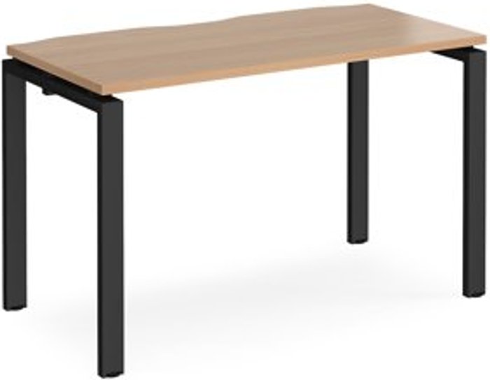 Office Monster | Adapt Bench Desk | Single Person Starter Rectangular Desk 1200mm | Beech Tops With Black Frames | 600mm Depth | Adapt Adapt Bench Desk | Single Person Starter Rectangular Desk 1200mm | Beech Tops With Black Frames | 600mm Depth | Adapt
