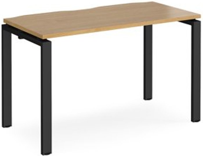 Office Monster | Adapt Bench Desk | Single Person Starter Rectangular Desk 1200mm | Oak Tops With Black Frames | 600mm Depth | Adapt Adapt Bench Desk | Single Person Starter Rectangular Desk 1200mm | Oak Tops With Black Frames | 600mm Depth | Adapt