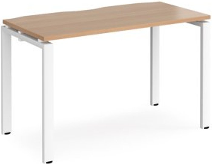 Office Monster | Adapt Bench Desk | Single Person Rectangular Desk 1200mm | Beech Tops With White Frames | 600mm Depth | Adapt Adapt Bench Desk | Single Person Rectangular Desk 1200mm | Beech Tops With White Frames | 600mm Depth | Adapt