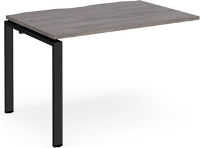 Office Monster | Adapt Adapt add on unit single 1200mm x 800mm - black frame, grey oak top Adapt Adapt add on unit single 1200mm x 800mm - black frame, grey oak top