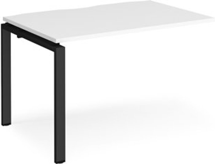 Office Monster | Adapt Bench Desk | Add On Rectangular Desk 1200mm | White Tops With Black Frames | 800mm Depth | Adapt Adapt Bench Desk | Add On Rectangular Desk 1200mm | White Tops With Black Frames | 800mm Depth | Adapt