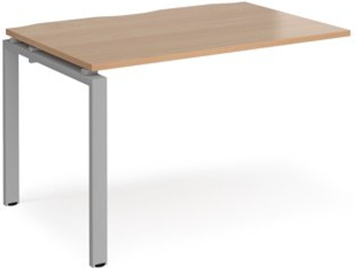 Office Monster | Adapt Bench Desk | Add On Rectangular Desk 1200mm | Beech Tops With Silver Frames | 800mm Depth | Adapt Adapt Bench Desk | Add On Rectangular Desk 1200mm | Beech Tops With Silver Frames | 800mm Depth | Adapt