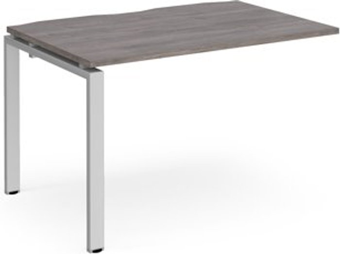 Office Monster | Adapt Adapt add on unit single 1200mm x 800mm - silver frame, grey oak top Adapt Adapt add on unit single 1200mm x 800mm - silver frame, grey oak top