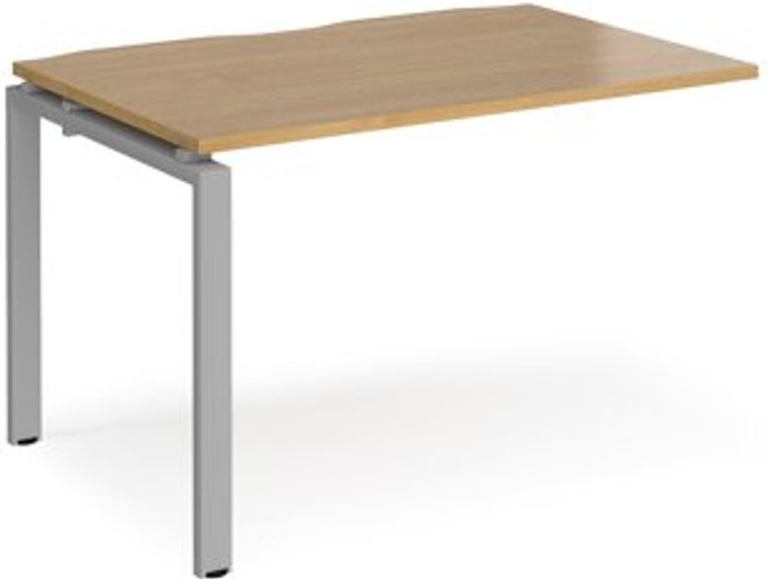 Office Monster | Adapt Bench Desk | Add On Rectangular Desk 1200mm | Oak Tops With Silver Frames | 800mm Depth | Adapt Adapt Bench Desk | Add On Rectangular Desk 1200mm | Oak Tops With Silver Frames | 800mm Depth | Adapt