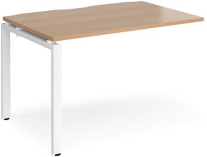 Office Monster | Adapt Bench Desk | Add On Rectangular Desk 1200mm | Beech Tops With White Frames | 800mm Depth | Adapt Adapt Bench Desk | Add On Rectangular Desk 1200mm | Beech Tops With White Frames | 800mm Depth | Adapt