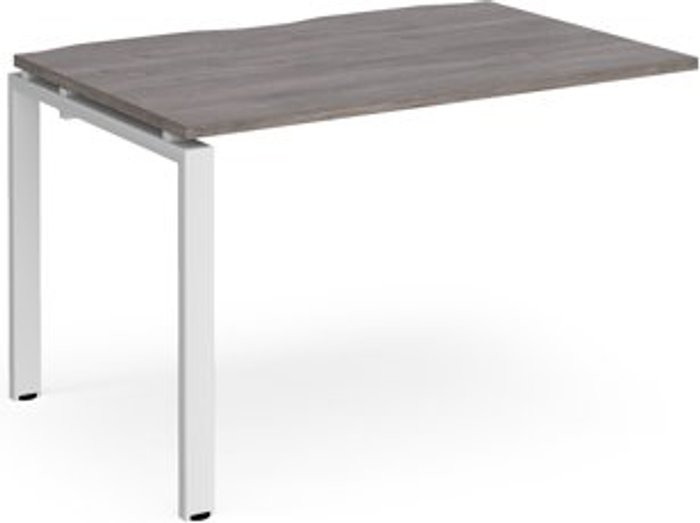 Office Monster | Adapt Adapt add on unit single 1200mm x 800mm - white frame, grey oak top Adapt Adapt add on unit single 1200mm x 800mm - white frame, grey oak top