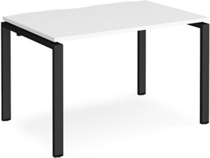 Office Monster | Adapt Bench Desk | Single Person Rectangular Desk 1200mm | White Tops With Black Frames | 800mm Depth | Adapt Adapt Bench Desk | Single Person Rectangular Desk 1200mm | White Tops With Black Frames | 800mm Depth | Adapt