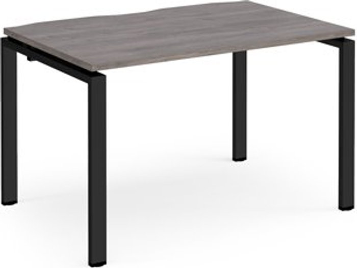 Office Monster | Adapt Adapt starter unit single 1200mm x 800mm - black frame, grey oak top Adapt Adapt starter unit single 1200mm x 800mm - black frame, grey oak top