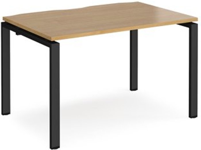 Office Monster | Adapt Bench Desk | Single Person Starter Rectangular Desk 1200mm | Oak Tops With Black Frames | 800mm Depth | Adapt Adapt Bench Desk | Single Person Starter Rectangular Desk 1200mm | Oak Tops With Black Frames | 800mm Depth | Adapt