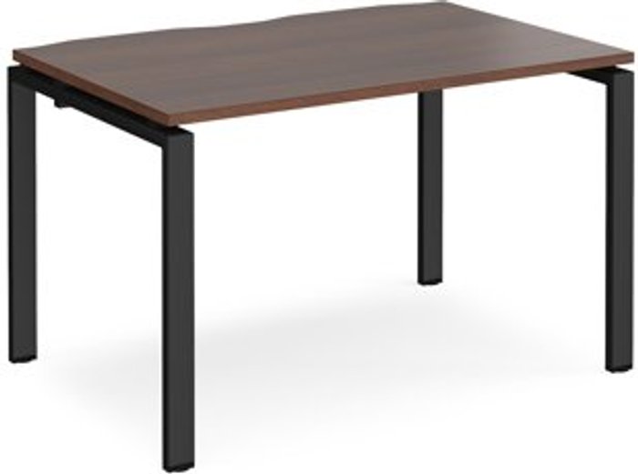 Office Monster | Adapt Bench Desk | Single Person Starter Rectangular Desk 1200mm | Walnut Tops With Black Frames | 800mm Depth | Adapt Adapt Bench Desk | Single Person Starter Rectangular Desk 1200mm | Walnut Tops With Black Frames | 800mm Depth | Adapt