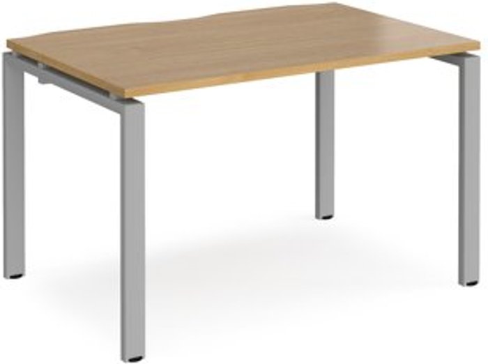 Office Monster | Adapt Bench Desk | Single Person Starter Rectangular Desk 1200mm | Oak Tops With Silver Frames | 800mm Depth | Adapt Adapt Bench Desk | Single Person Starter Rectangular Desk 1200mm | Oak Tops With Silver Frames | 800mm Depth | Adapt