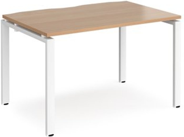 Office Monster | Adapt Bench Desk | Single Person Starter Rectangular Desk 1200mm | Beech Tops With White Frames | 800mm Depth | Adapt Adapt Bench Desk | Single Person Starter Rectangular Desk 1200mm | Beech Tops With White Frames | 800mm Depth | Adapt