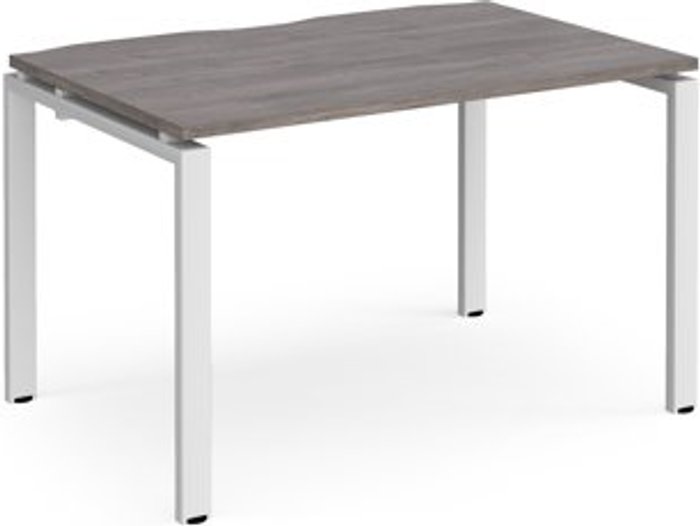 Office Monster | Adapt Adapt starter unit single 1200mm x 800mm - white frame, grey oak top Adapt Adapt starter unit single 1200mm x 800mm - white frame, grey oak top