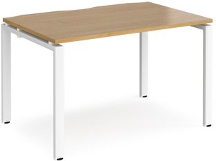 Office Monster | Adapt Bench Desk | Single Person Starter Rectangular Desk 1200mm | Oak Tops With White Frames | 800mm Depth | Adapt Adapt Bench Desk | Single Person Starter Rectangular Desk 1200mm | Oak Tops With White Frames | 800mm Depth | Adapt