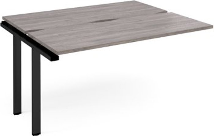 Office Monster | Adapt Adapt add on unit single 1400mm x 1200mm - black frame, grey oak top Adapt Adapt add on unit single 1400mm x 1200mm - black frame, grey oak top