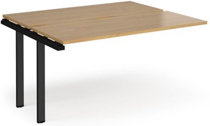 Office Monster | Adapt Bench Desk | Add On 2 Person Rectangular Desks 1400mm | Oak Tops With Black Frames | 1200mm Depth | Adapt Adapt Bench Desk | Add On 2 Person Rectangular Desks 1400mm | Oak Tops With Black Frames | 1200mm Depth | Adapt